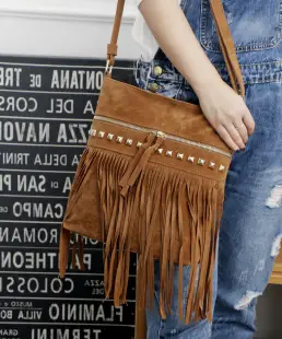 Brown Tassel Crossbody Bag Women's Shoulder Bag — feature 5