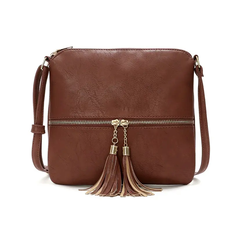 Brown Tassel Crossbody Bag Women's Shoulder Bag - Image 3