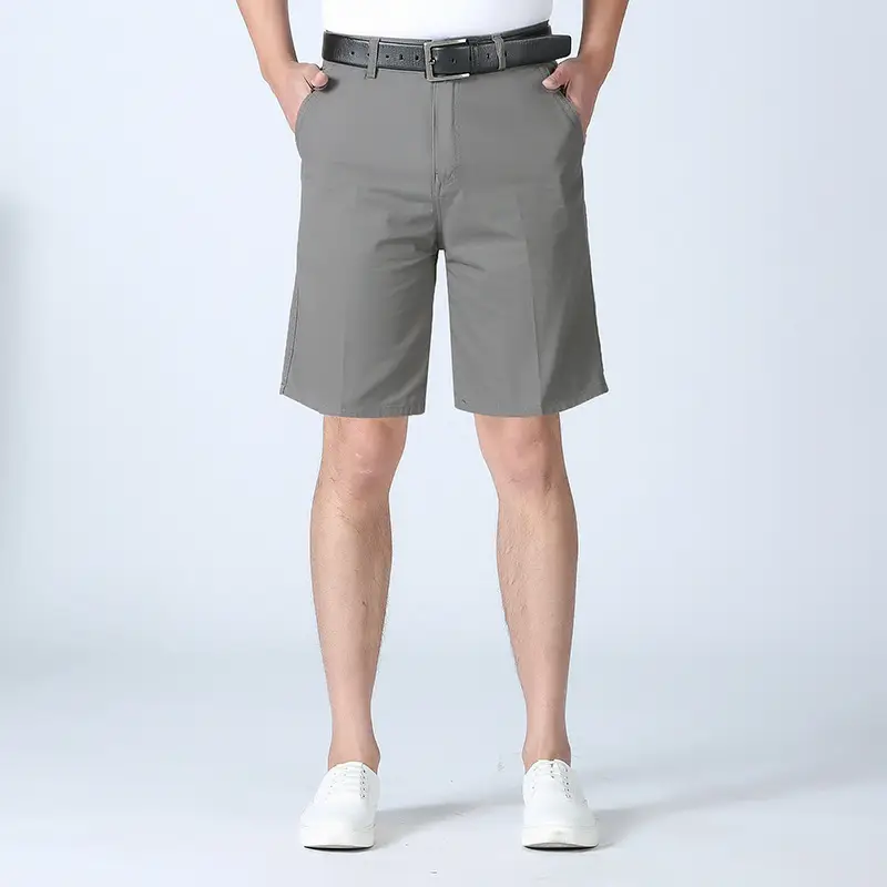 Men's Business Cotton Shorts Grey Half-Length Summer - Image 6
