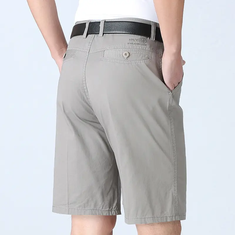 Men's Business Cotton Shorts Grey Half-Length Summer - Image 8