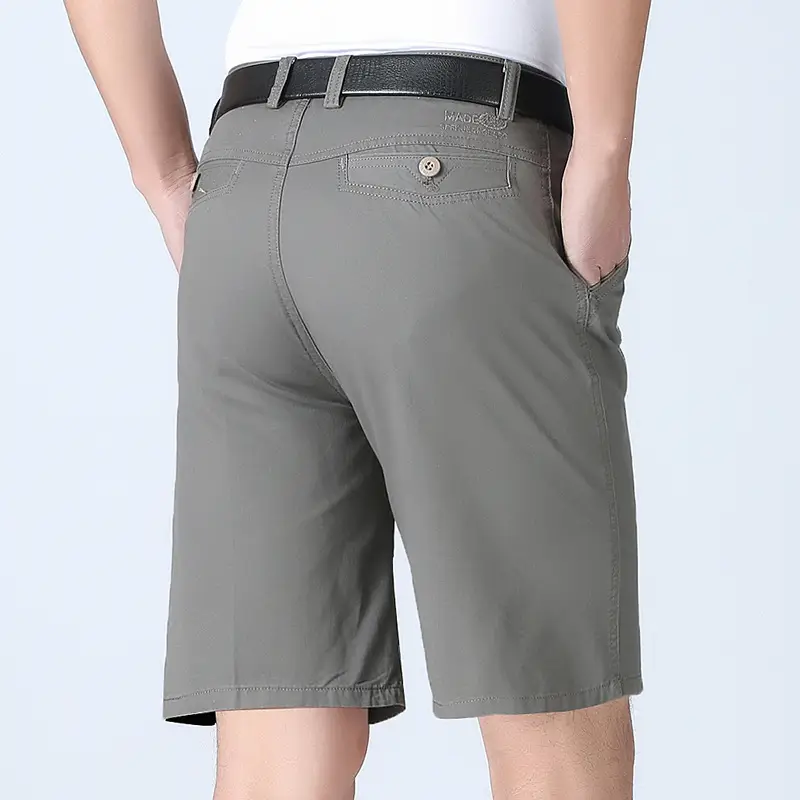 Men's Business Cotton Shorts Grey Half-Length Summer - Image 3