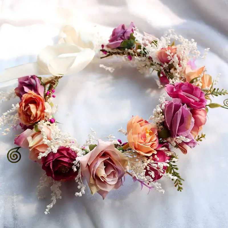 Bridal Floral Hairband Cross-Border Elegant Korean Dried Flower Accessories