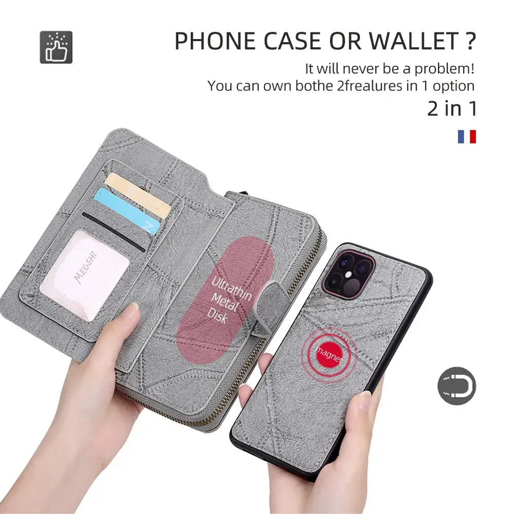 Purple Leather Wallet Case for iPhone 15 Max - Image 5
