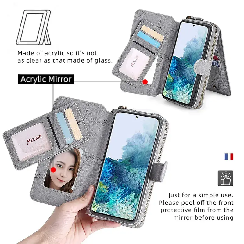 Purple Leather Wallet Case for iPhone 15 Max - Image 6