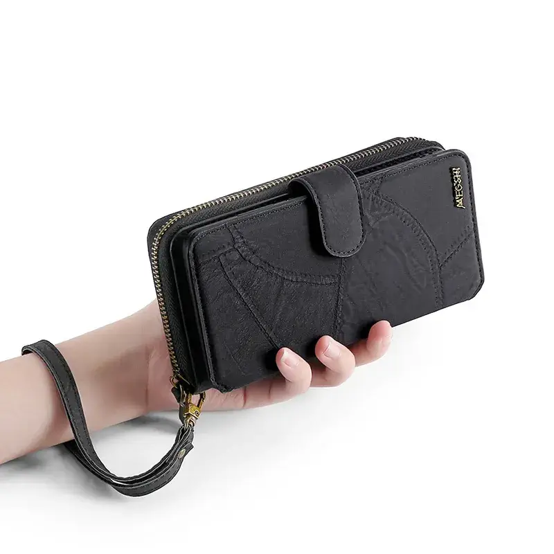 Purple Leather Wallet Case for iPhone 15 Max - Image 2