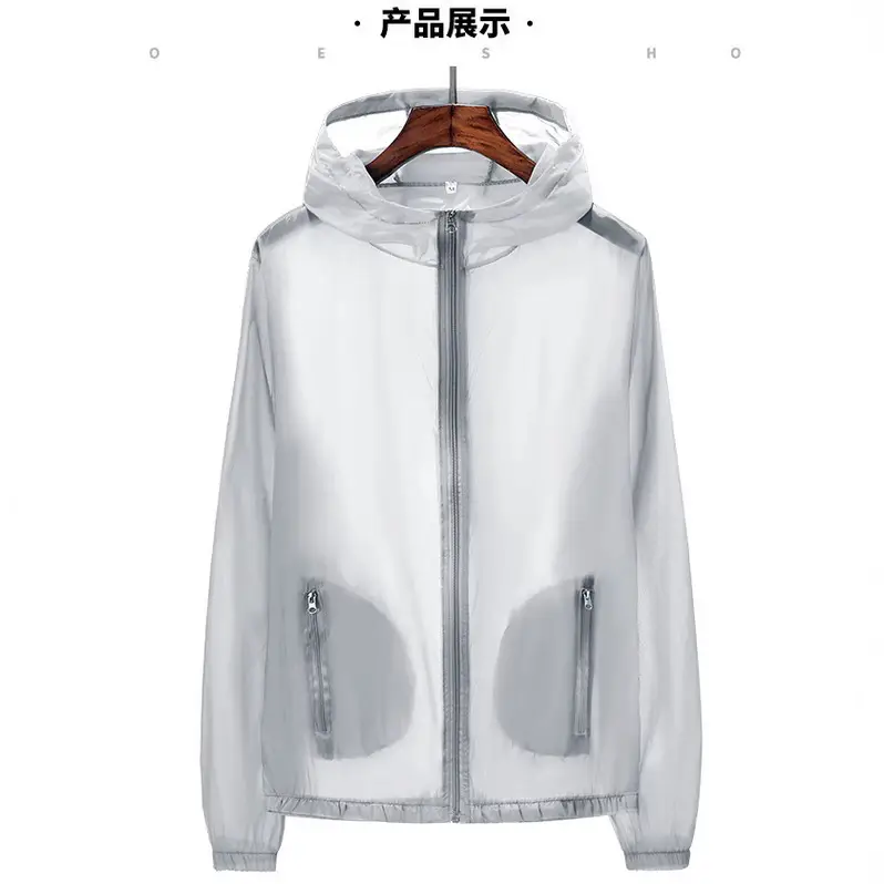 Men's Light Blue Hooded Zipper Jacket Quick-Drying - Image 11