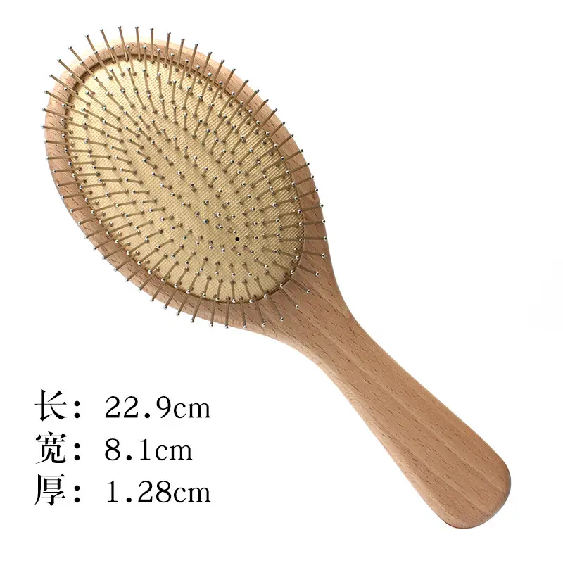 Wooden Hair Brush Anti-Hair Loss Anti-Static Fluffy - Image 2