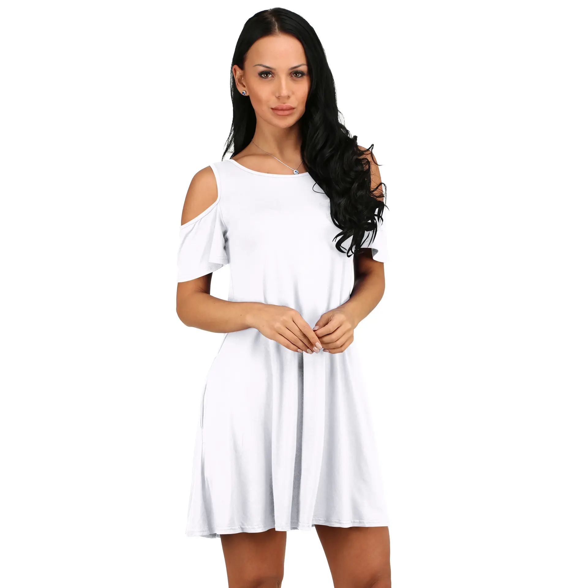 Women's Hot Fashion Shoulder Dress Olive Green