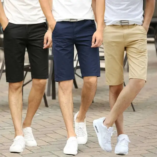 Summer Thin Men's Slim Straight Shorts Solid Color - Image 8