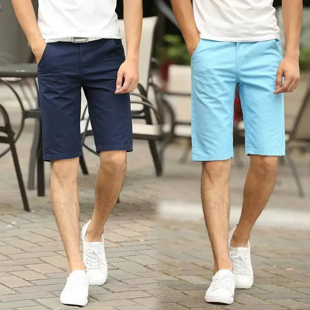 Summer Thin Men's Slim Straight Shorts Solid Color - Image 9
