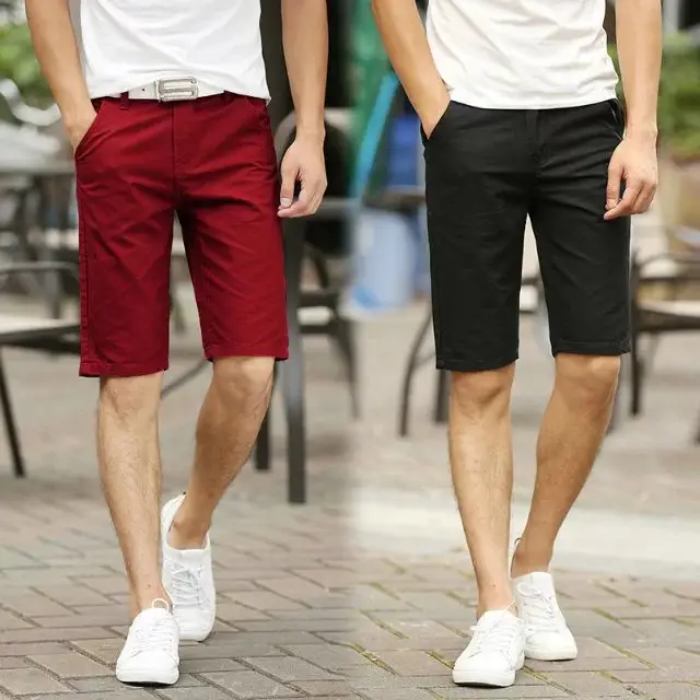 Summer Thin Men's Slim Straight Shorts Solid Color - Image 10