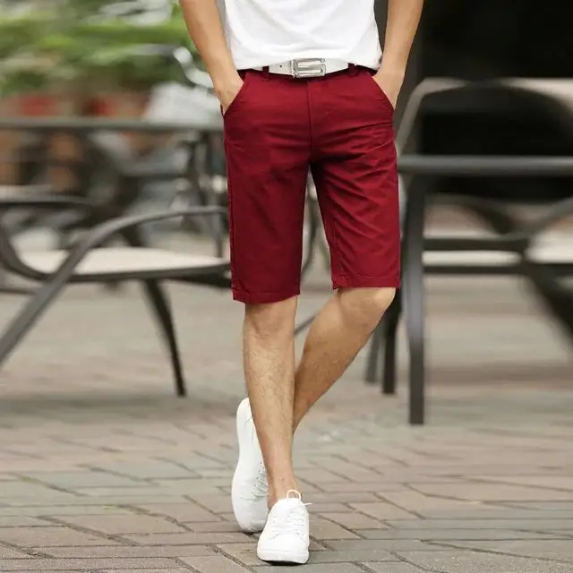 Summer Thin Men's Slim Straight Shorts Solid Color - Image 11
