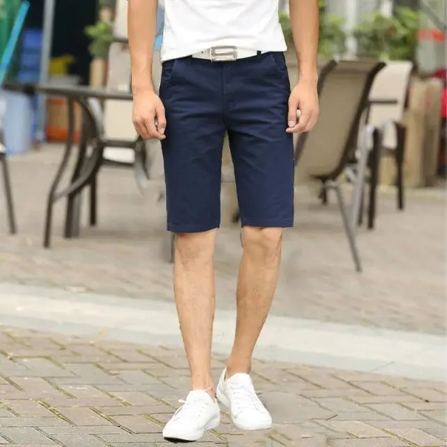 Summer Thin Men's Slim Straight Shorts Solid Color - Image 12