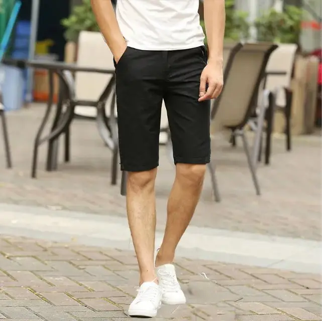 Summer Thin Men's Slim Straight Shorts Solid Color - Image 2