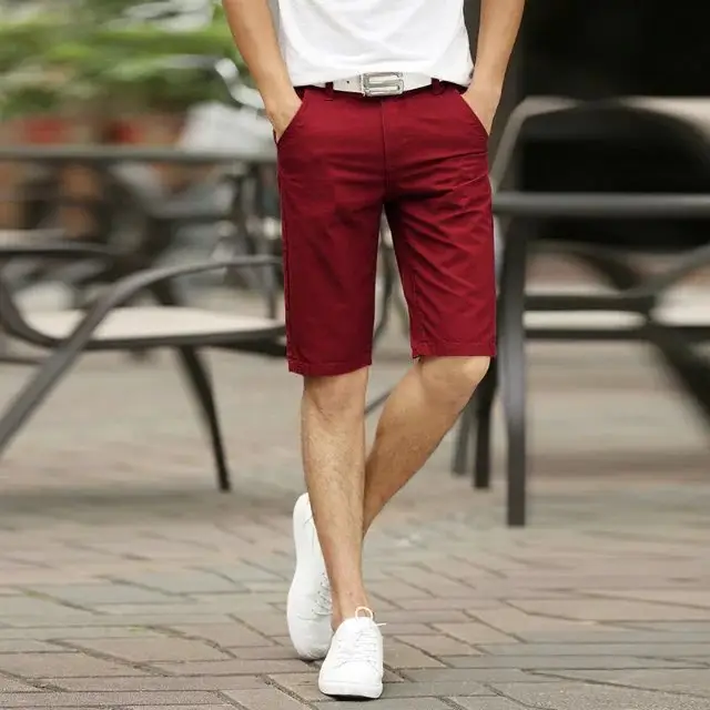 Summer Thin Men's Slim Straight Shorts Solid Color - Image 4