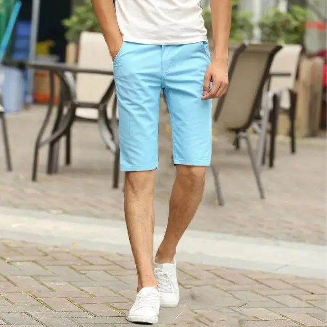 Summer Thin Men's Slim Straight Shorts Solid Color - Image 5