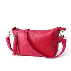 Red Diagonal Shoulder Bag for Women with Tassel — feature 9