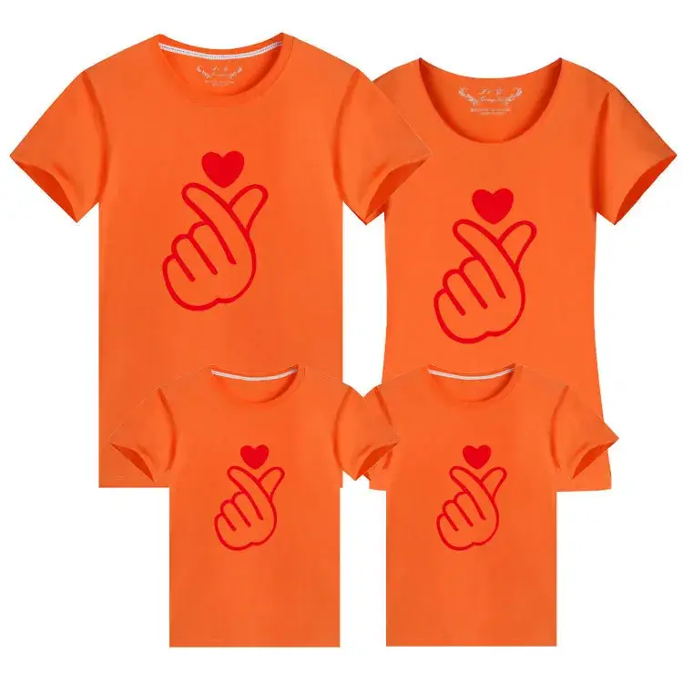 Blue Finger Heart T-Shirt Set for Couple Large Size - Image 11