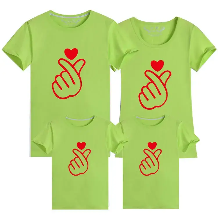 Blue Finger Heart T-Shirt Set for Couple Large Size - Image 8
