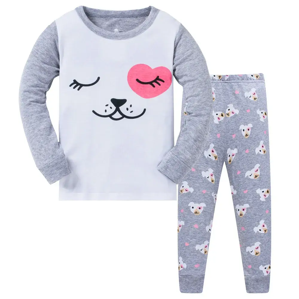 Baby Owl Pajamas Set Gray Cotton 3-8Y - Image 5