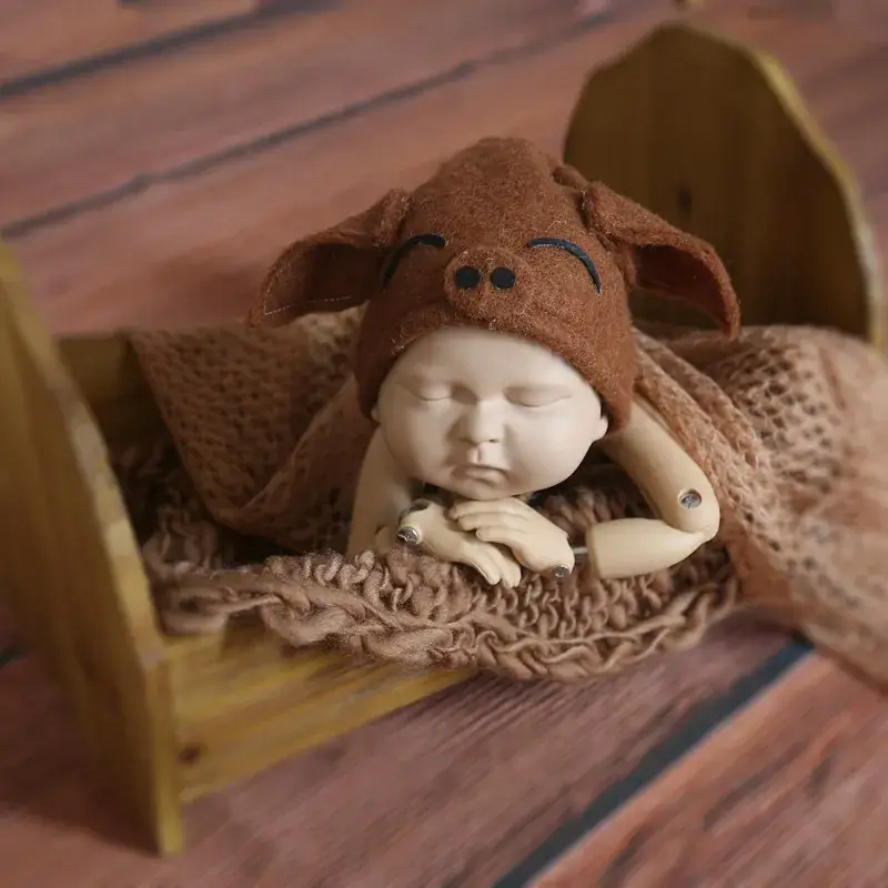 Brown Baby Pig Hat for Newborns Photography Props - Image 4