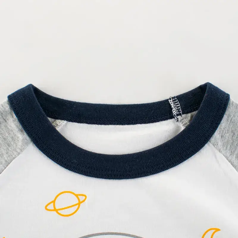 Kids Astronaut Short Sleeve T-Shirt White Gray 2024 - Image 2