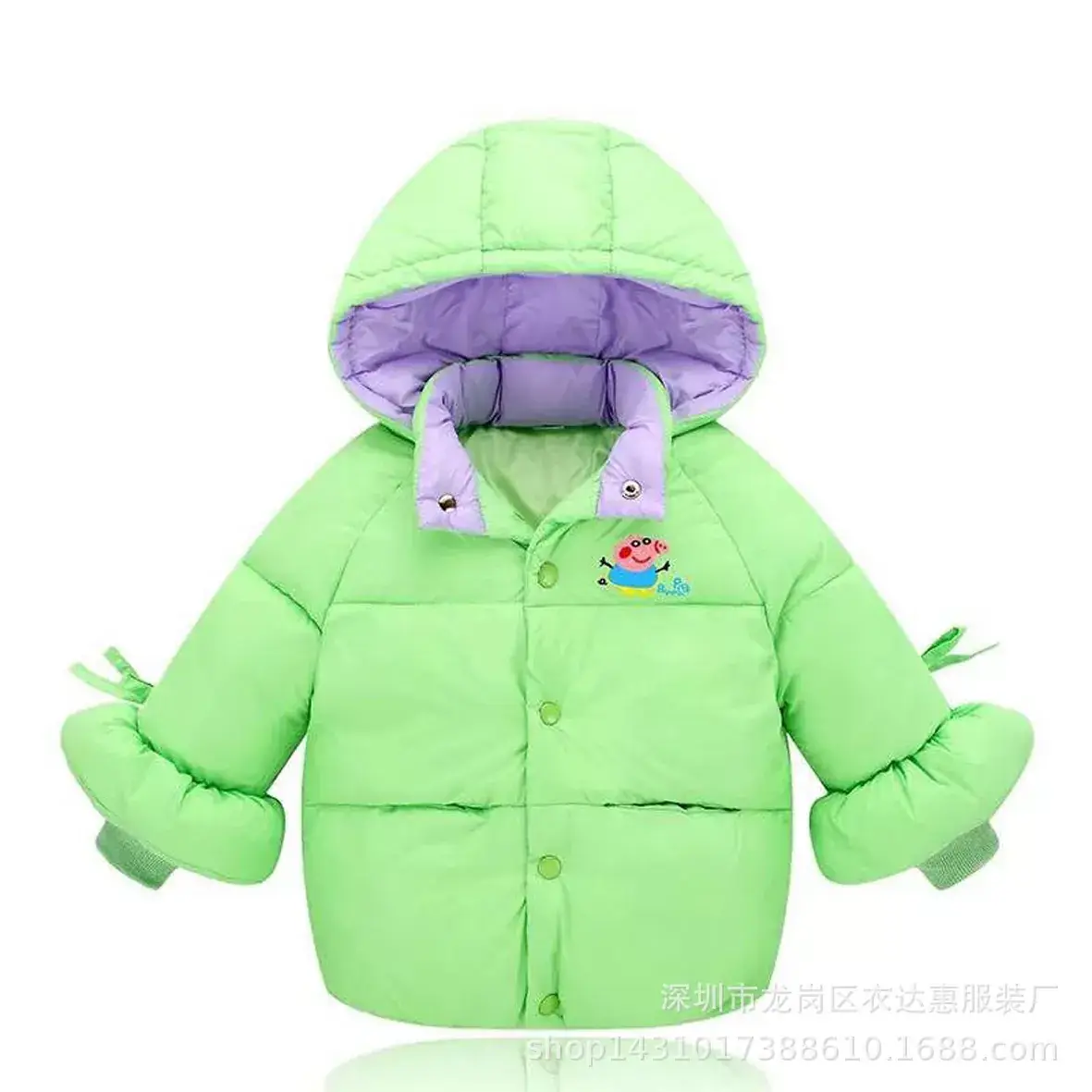 Children's Hooded Puffer Jacket Navy Blue 5-10y - Image 4