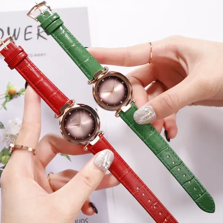Women's Green Leopard Belt Quartz Watch with Shake Sound - Image 9