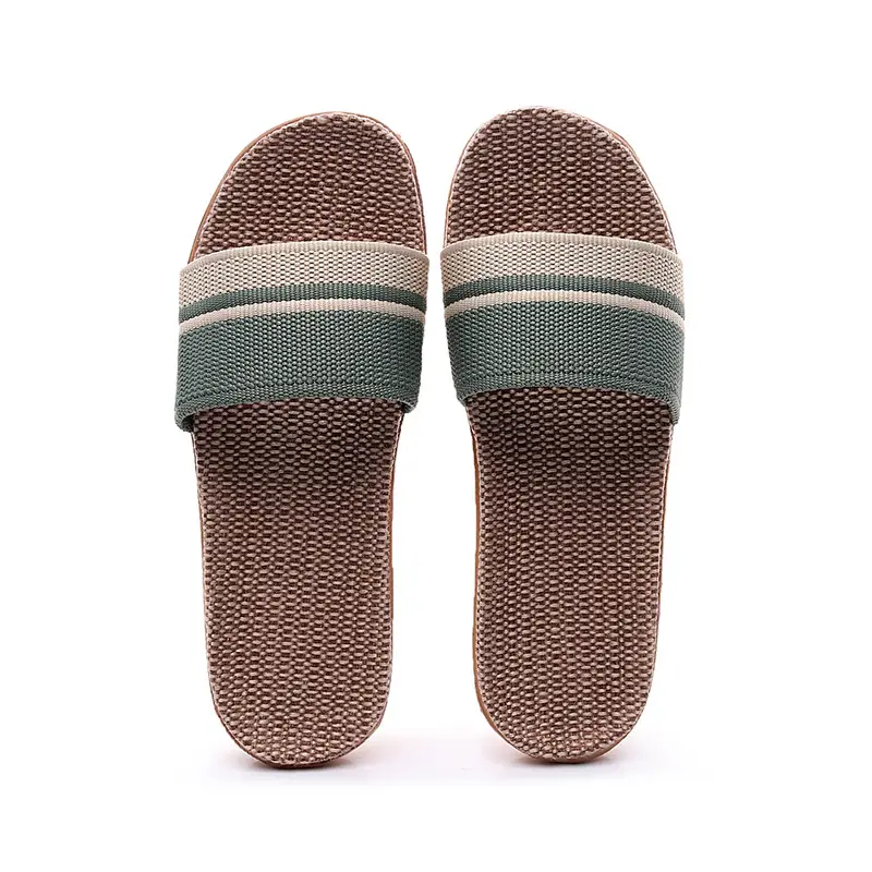 Linen High-Heeled Slippers for Women Spring, Summer and Winter Home Indoor Home Wooden Floor Cotton and Linen Home Sandals for Men