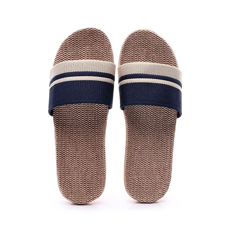 Linen High-Heeled Slippers for Women Spring, Summer and Winter Home Indoor Home Wooden Floor Cotton and Linen Home Sandals for Men