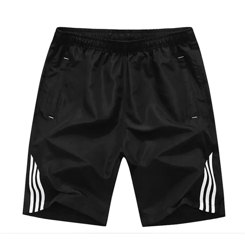 Men's Black Three Bar Running Shorts with Green Trim - Image 6