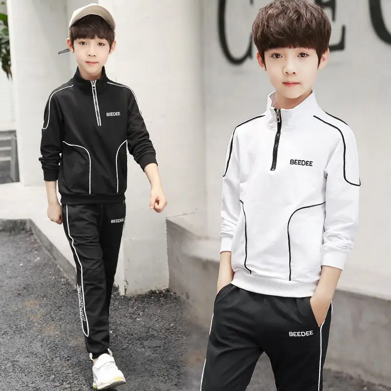 Kids Boys Track Suit Black White 2025 Korean Style - Image 5
