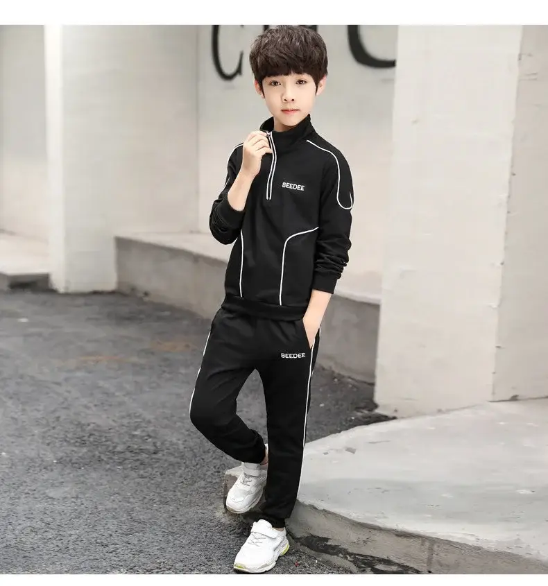 Kids Boys Track Suit Black White 2025 Korean Style — feature 10