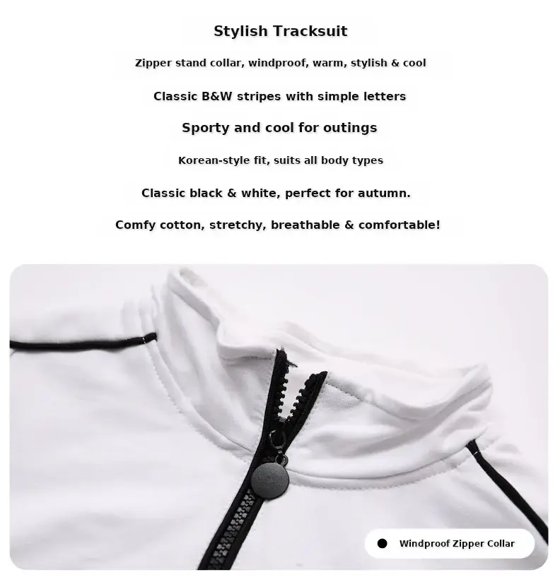 Kids Boys Track Suit Black White 2025 Korean Style — feature 2