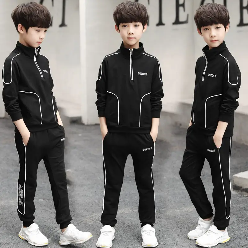 stand collar suit black