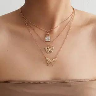 Gold & Silver Multi Ring Hip Hop Punk Necklace — feature 4