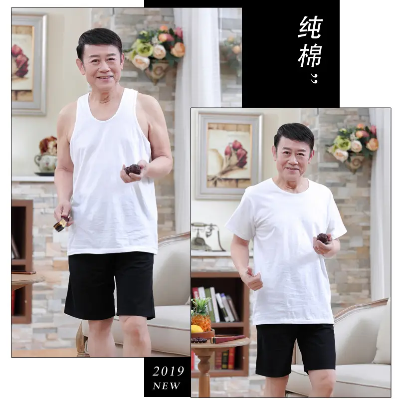 Middle-Aged Cotton Vests for Men Plus Size - Image 4