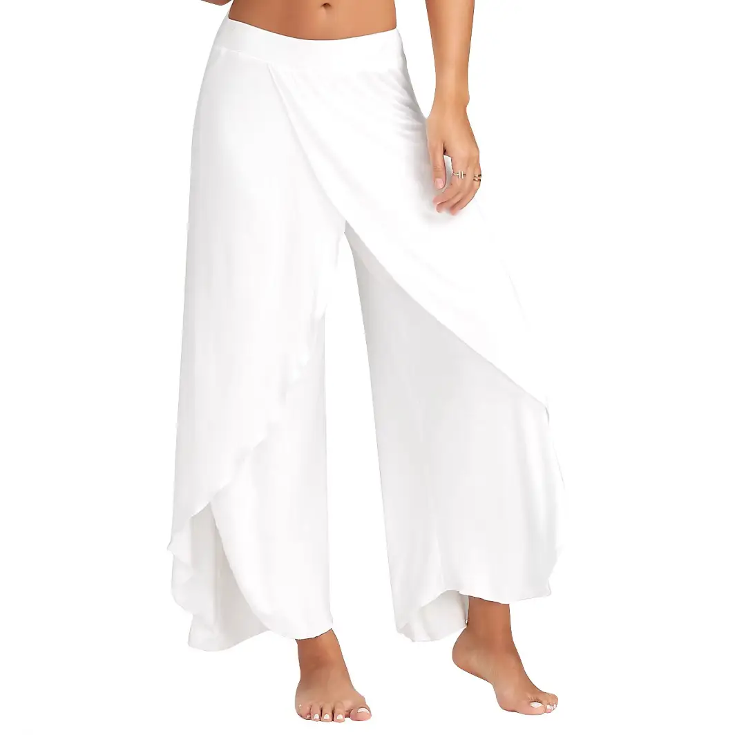 White Wide Leg Sports Yoga Pants - Image 14