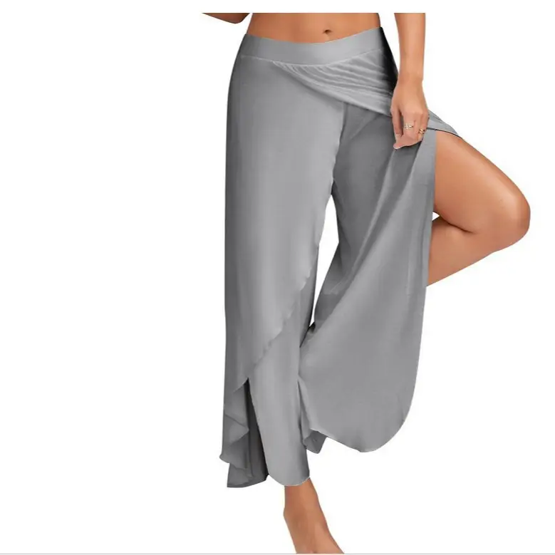 White Wide Leg Sports Yoga Pants - Image 15