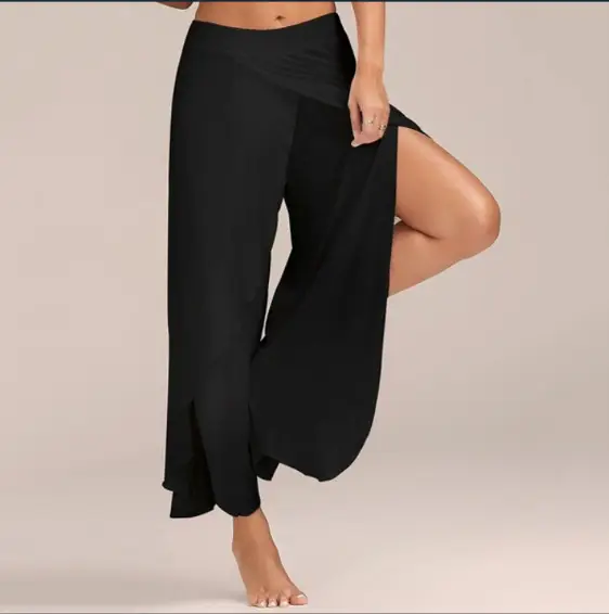 White Wide Leg Sports Yoga Pants - Image 2
