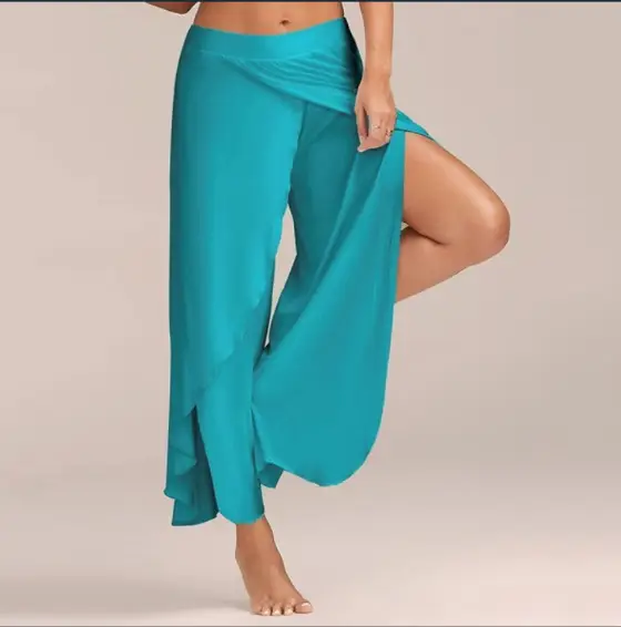 White Wide Leg Sports Yoga Pants - Image 3