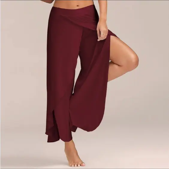 White Wide Leg Sports Yoga Pants - Image 4