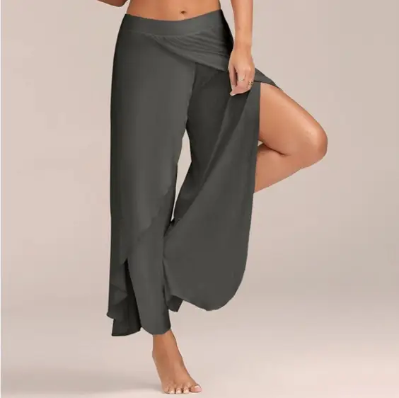 White Wide Leg Sports Yoga Pants - Image 5