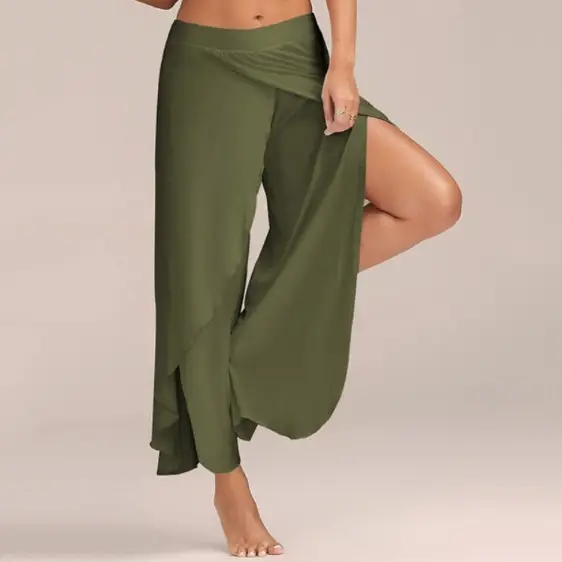 White Wide Leg Sports Yoga Pants - Image 7