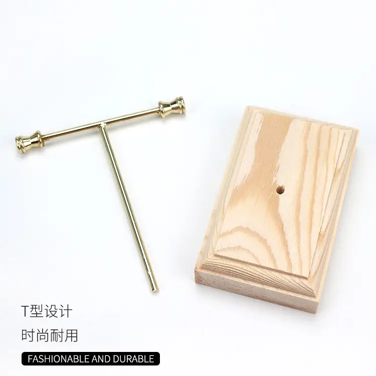 Wooden Earrings Display Rack 13-Piece Metal Brass Rod Ear Nail Rack - Image 27