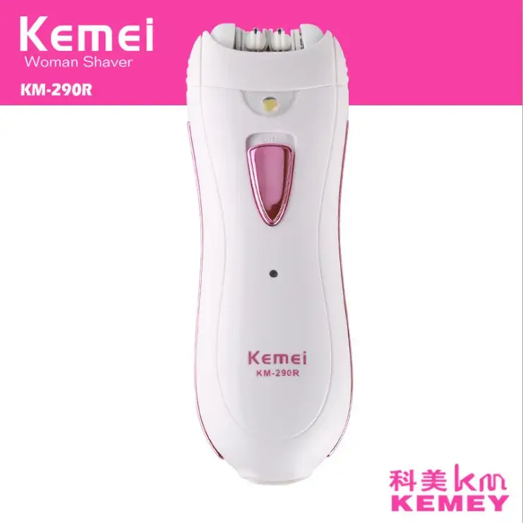 Kemei KM-290R Women's Hair Shaver White Pink — feature 1