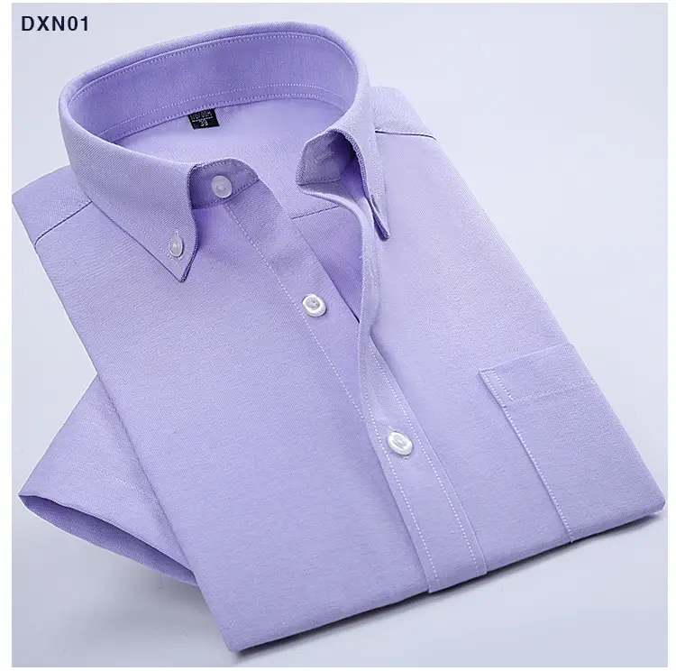 Men's Grey Oxford Short Sleeve Shirt — feature 17