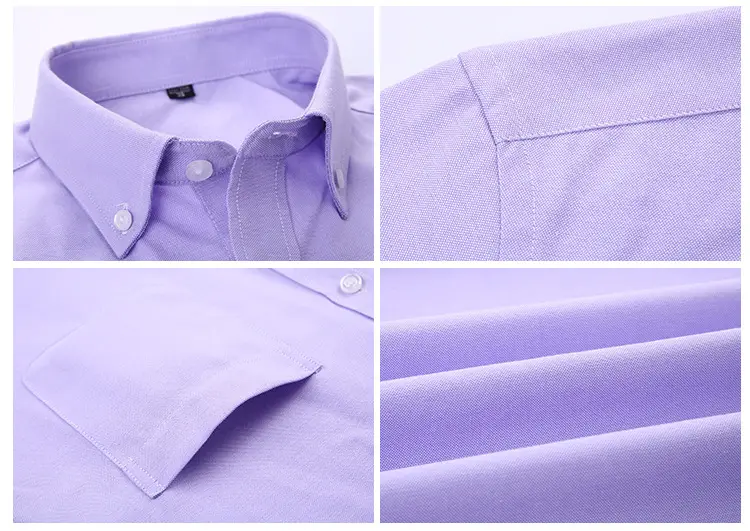 Men's Grey Oxford Short Sleeve Shirt — feature 18