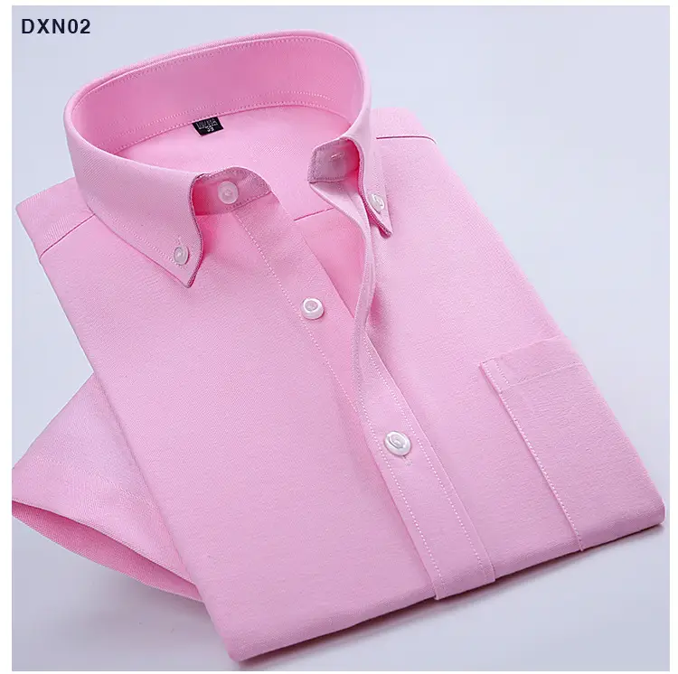 Men's Grey Oxford Short Sleeve Shirt — feature 19