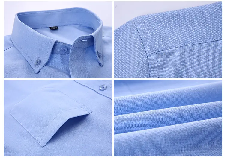 Men's Grey Oxford Short Sleeve Shirt — feature 25